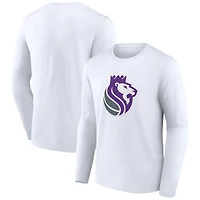 Men's  White Sacramento Kings Alternate Logo Long Sleeve T-Shirt