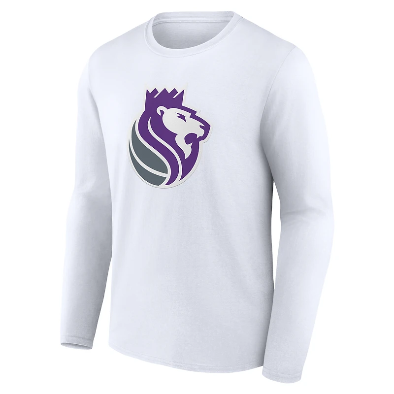 Men's White Sacramento Kings Alternate Logo Long Sleeve T-Shirt