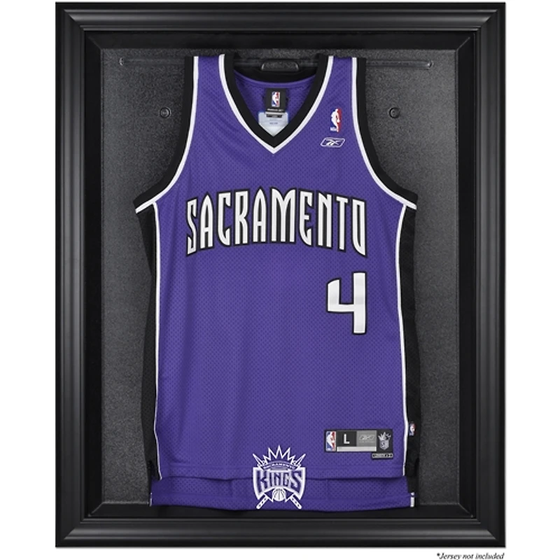 Vitrine de présentation du maillot avec logo de l'équipe Sacramento Kings 1994-2016 en bois dur avec cadre noir