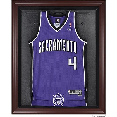 Vitrine de présentation du maillot avec logo de l'équipe Sacramento Kings 1994-2016 en bois dur avec cadre en acajou