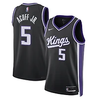 Maillot unisexe Nike Darius Acuff Jr. noir Sacramento Kings Swingman - Édition Icon