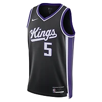 Unisex Nike Darius Acuff Jr. Black Sacramento Kings Swingman Jersey - Icon Edition