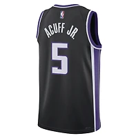 Maillot unisexe Nike Darius Acuff Jr. noir Sacramento Kings Swingman - Édition Icon