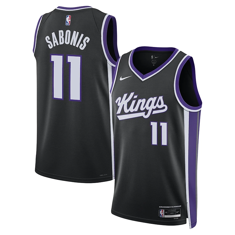 Maillot de joueur unisexe Nike Domantas Sabonis noir des Sacramento Kings Swingman - Édition Icon