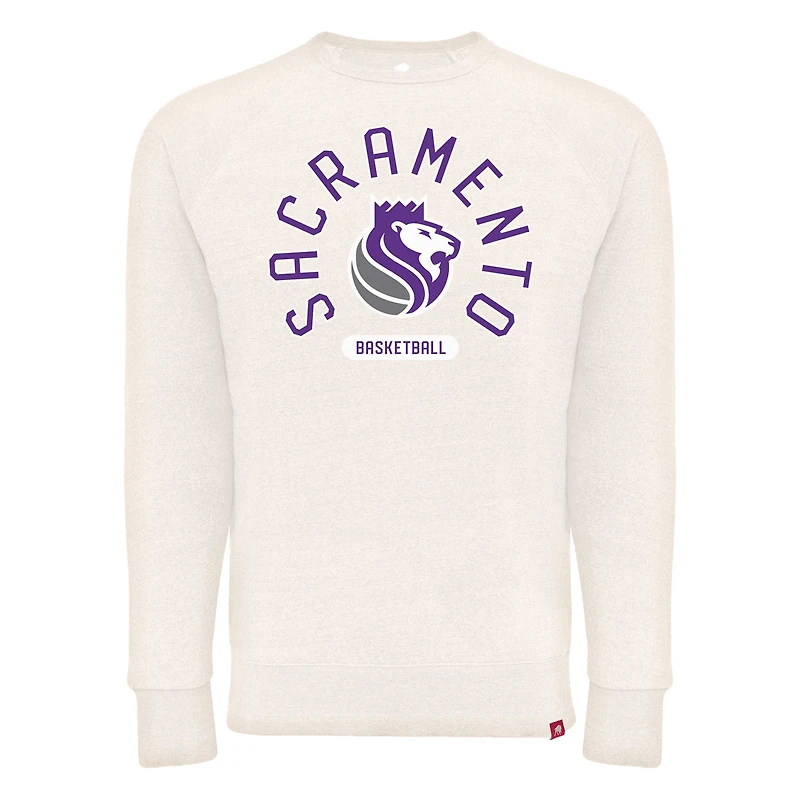 Unisex Sportiqe Cream Sacramento Kings Harmon Super Soft Tri-Blend Raglan Pullover Sweatshirt