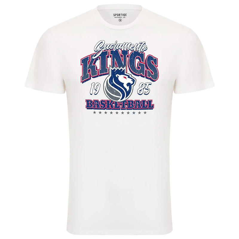 Unisex Sportiqe White Sacramento Kings Bingham Super Soft T-Shirt