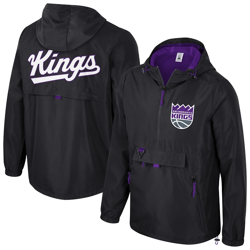 Veste à capuche unisexe noire Stadium Essentials Sacramento Kings Compete quart de zip