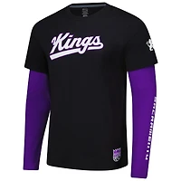 Unisex Stadium Essentials Black Sacramento Kings Spectator 2fer Long Sleeve  T-Shirt