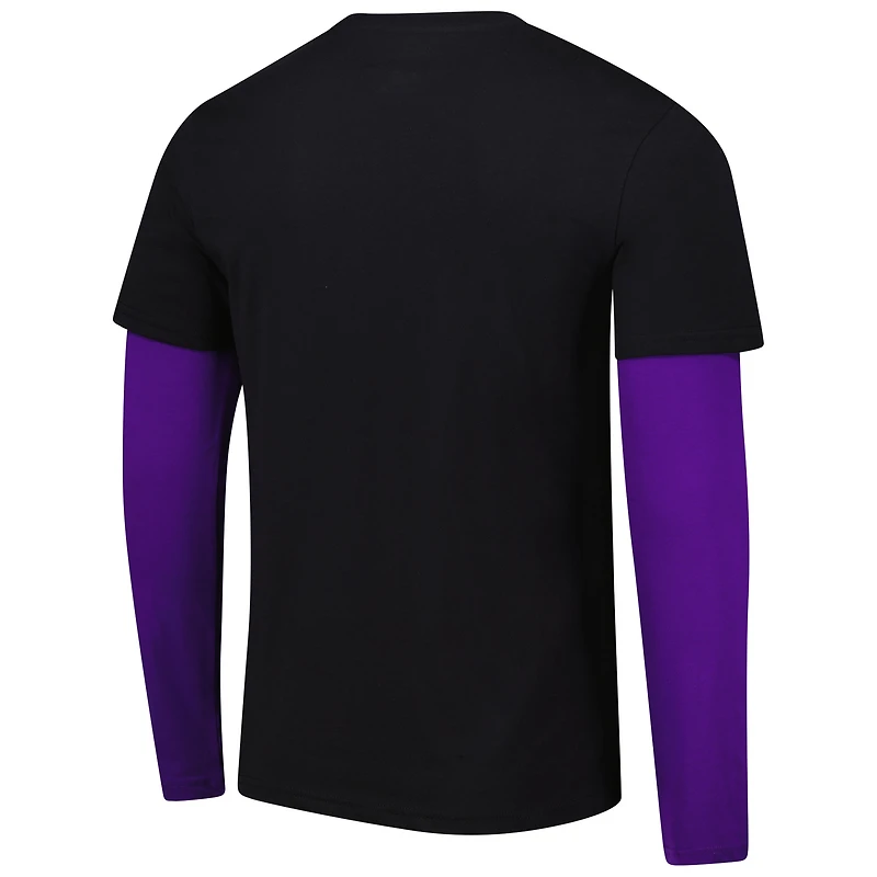 Unisex Stadium Essentials Black Sacramento Kings Spectator 2fer Long Sleeve  T-Shirt