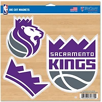Ensemble de 3 aimants pour voiture WinCraft Sacramento Kings 11" x 11"