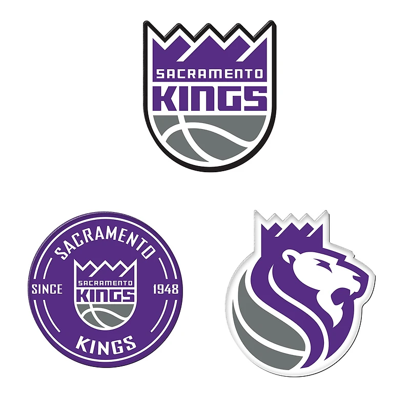 Lot de 3 aimants de réfrigérateur haut de gamme WinCraft Sacramento Kings