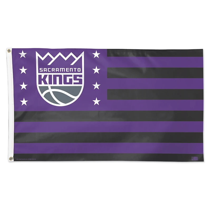 WinCraft Sacramento Kings 3' x 5' Single-Sided Deluxe Patriotic Americana Flag