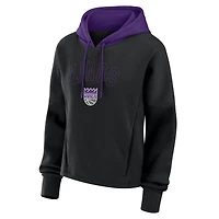 Women's Fanatics  Black Sacramento Kings Post Up Boxy Pullover Hoodie
