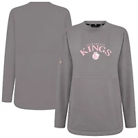 Sweat-shirt à col roulé arqué Beaudry pour femme des Sacramento Kings de Levelwear, gris