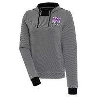 Women's Antigua  Black Sacramento Kings Axe Bunker Tri-Blend Pullover Hoodie