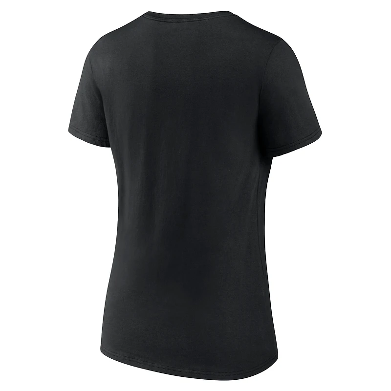 T-shirt blanc à col en V pour femmes avec logo principal des Sacramento Kings