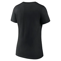 T-shirt blanc à col en V pour femmes avec logo principal des Sacramento Kings