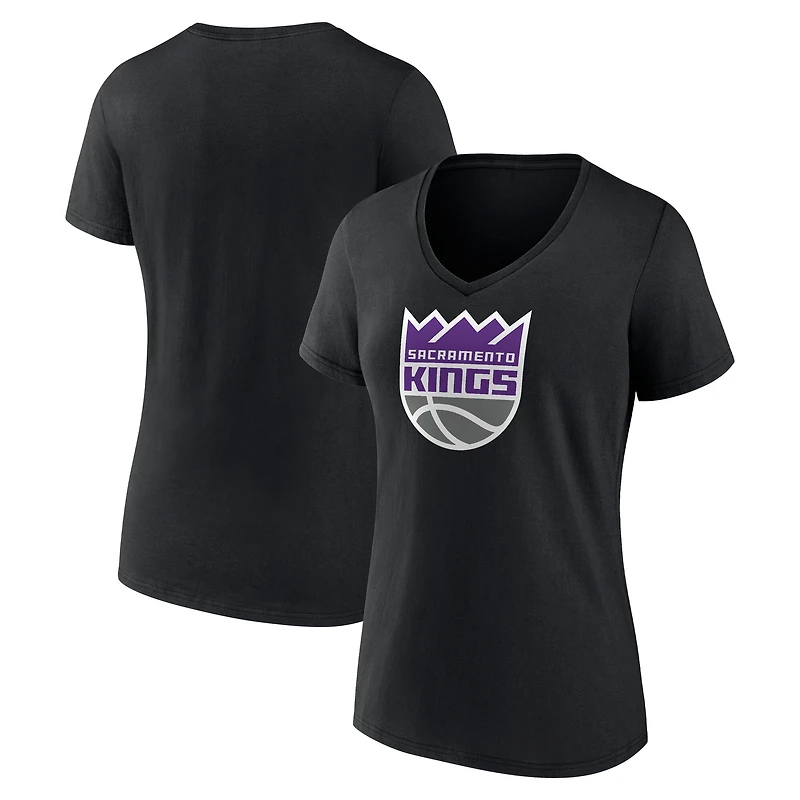 Women's Sacramento Kings Primary Logo V-Neck T-Shirt