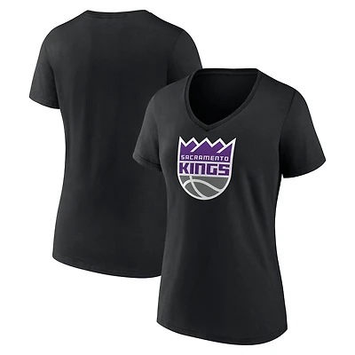 Women's Sacramento Kings Primary Logo V-Neck T-Shirt