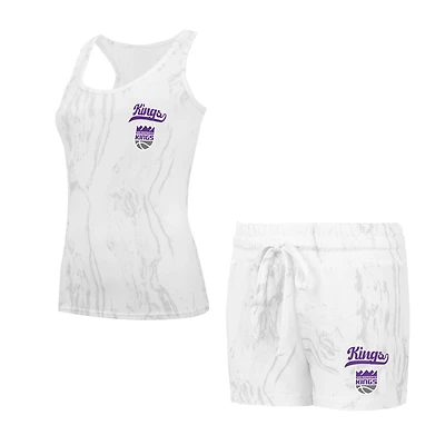 Ensemble débardeur et short Concepts Sport blanc des Sacramento Kings Quartz pour femmes