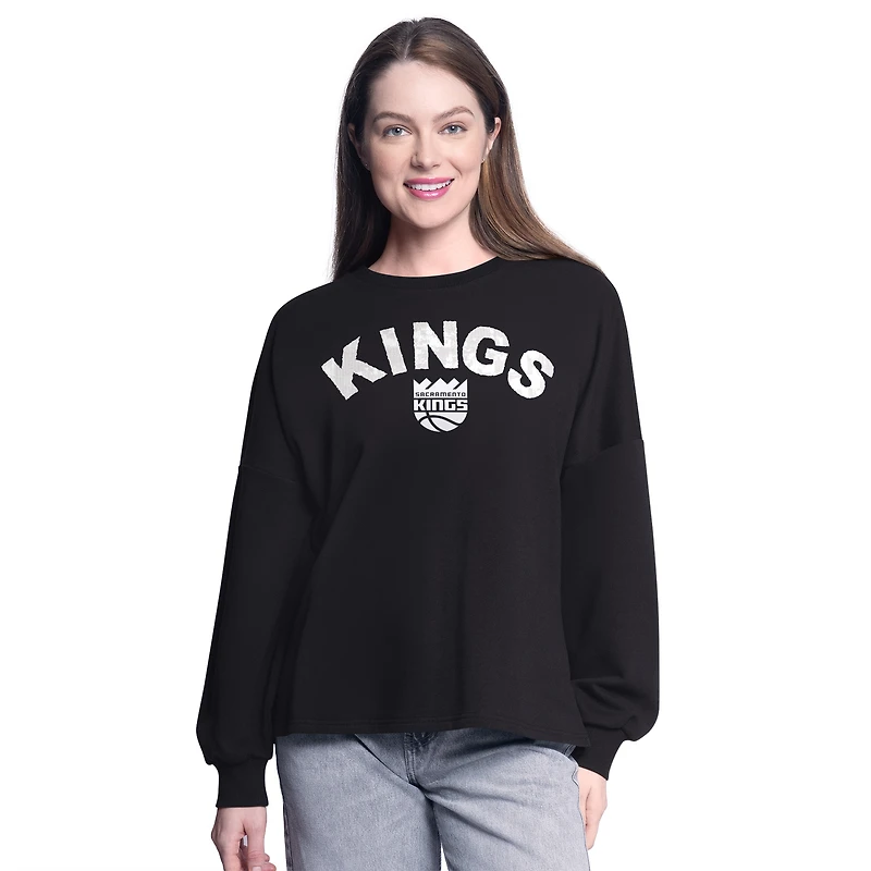 Women's G-III 4Her by Carl Banks Black Sacramento Kings Athletic Pullover Sweatshirt
