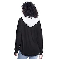 Haut à capuche surdimensionné manches longues pour femme G-III 4Her par Carl Banks, noir, Sacramento Kings Bench Player