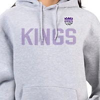 Women's G-III 4Her by Carl Banks  Heather Gray Sacramento Kings Dot Print Pullover Hoodie