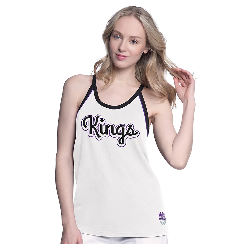 Débardeur blanc à col rond et dos nageur G-III 4Her by Carl Banks pour femme, Sacramento Kings Curveball