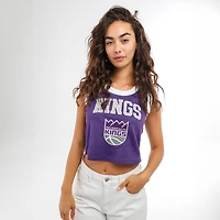 Débardeur court de basketball à col rond violet Sacramento Kings pour femmes la marque Hype and Vice