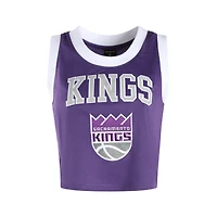 Débardeur court de basketball à col rond violet Sacramento Kings pour femmes la marque Hype and Vice
