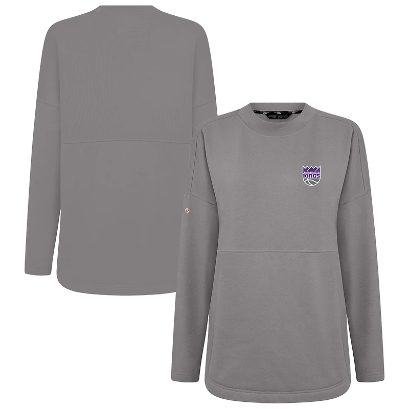 Sweat-shirt gris Beaudry pour femme des Sacramento Kings de Levelwear