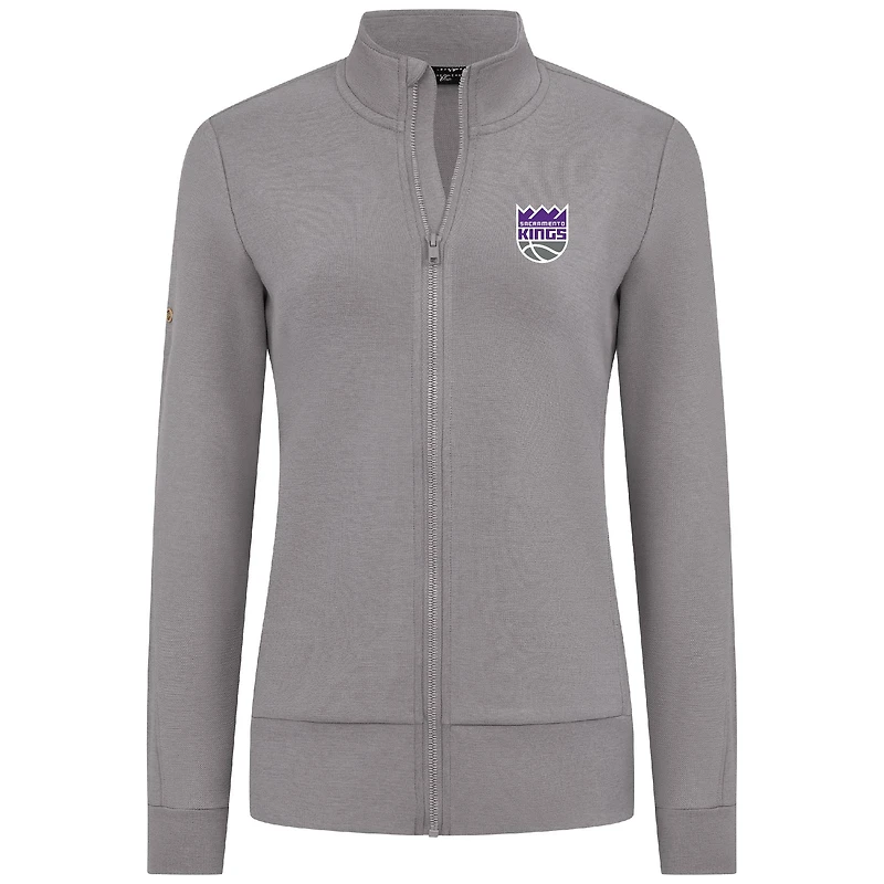 Veste zippée intégrale grise Shine pour femme des Sacramento Kings de Levelwear