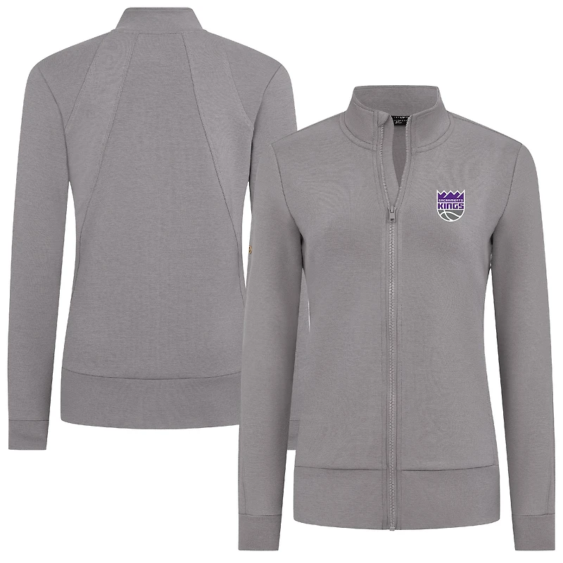 Women's Levelwear Gray Sacramento Kings Shine Full-Zip Jacket