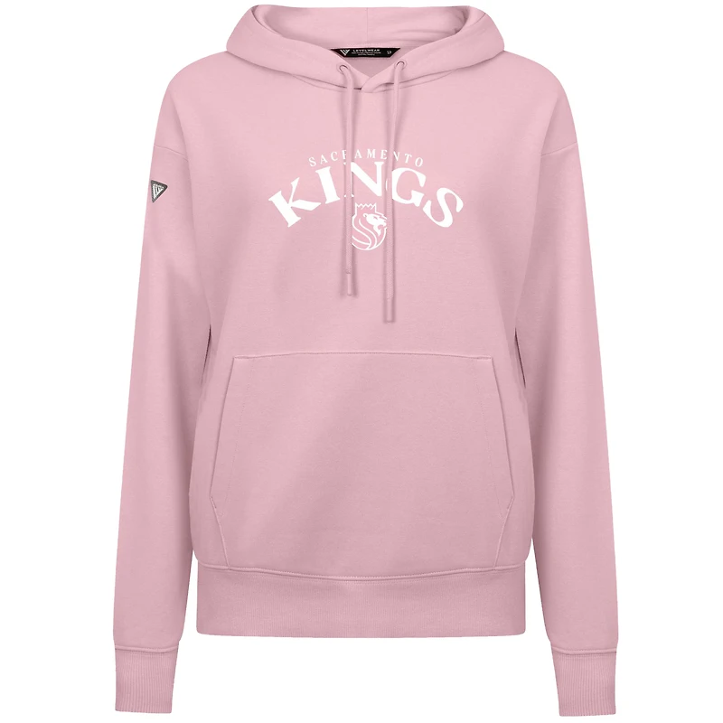 Women's Levelwear Light Pink Sacramento Kings Mother's Day Adorn Arched Pullover Hoodie
