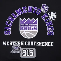 Women's Pro Standard Black Sacramento Kings Area Code Cropped Pullover Sweatshirt