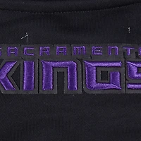 Women's Pro Standard Black Sacramento Kings Area Code Cropped Pullover Sweatshirt