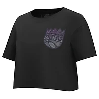 Women's Pro Standard Black Sacramento Kings Jewels Boxy Cropped T-Shirt