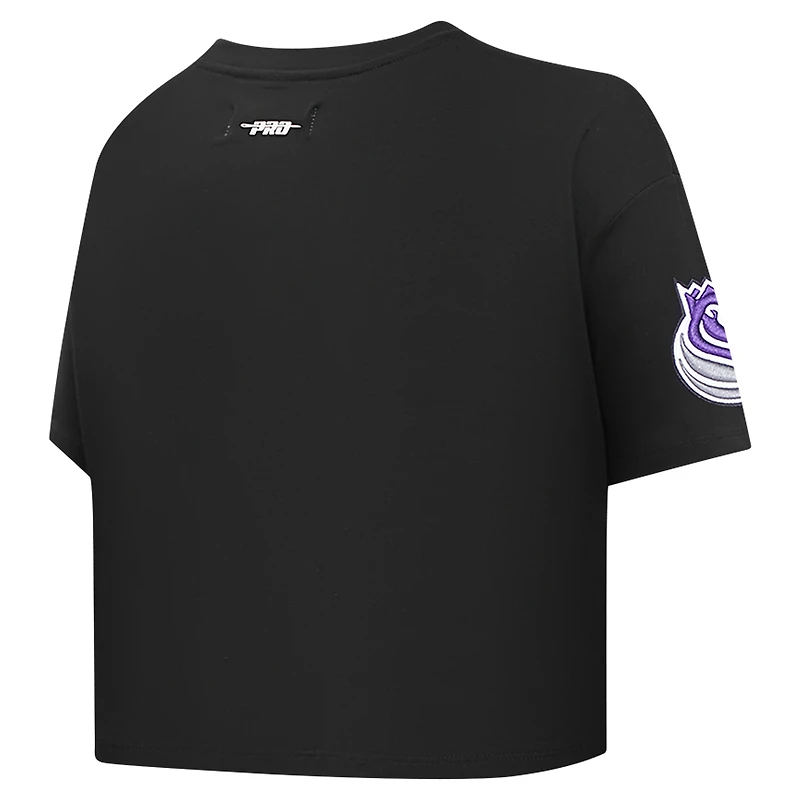 T-shirt court et boxy noir Pro Standard Sacramento Kings Jewels pour femme