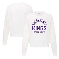 Women's Sportiqe White Sacramento Kings Ashlyn Super Soft Raglan Pullover Sweatshirt
