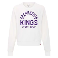Sweat-shirt à enfiler raglan super doux Sportiqe White Sacramento Kings Ashlyn pour femmes