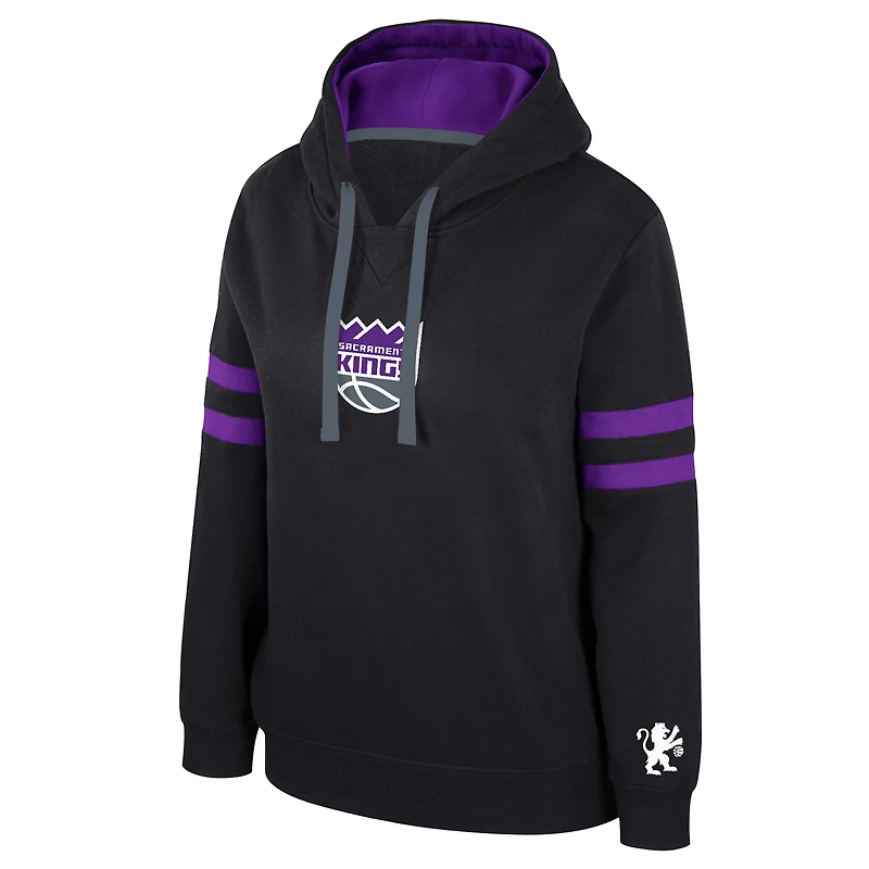 Women's Stadium Essentials Black Sacramento Kings Road Game Pullover Hoodie