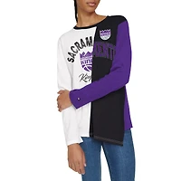 T-shirt à manches longues blocs de couleurs Amelia pour femme Tommy Jeans blanc/noir Sacramento Kings