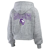 Women's WEAR by Erin Andrews Heather Gray Sacramento Kings Speckled Radiator Full-Zip Hoodie