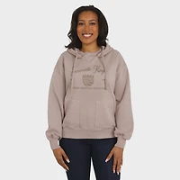 Pull ras du cou délavé beige Sacramento Kings pour femme par Erin Andrews