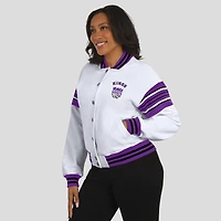Women's WEAR by Erin Andrews  White Sacramento Kings Full-Snap Fleece Sweatshirt Jacket