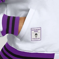 Veste sweat-shirt en polaire blanche à boutons-pression pour femme WEAR by Erin Andrews des Sacramento Kings