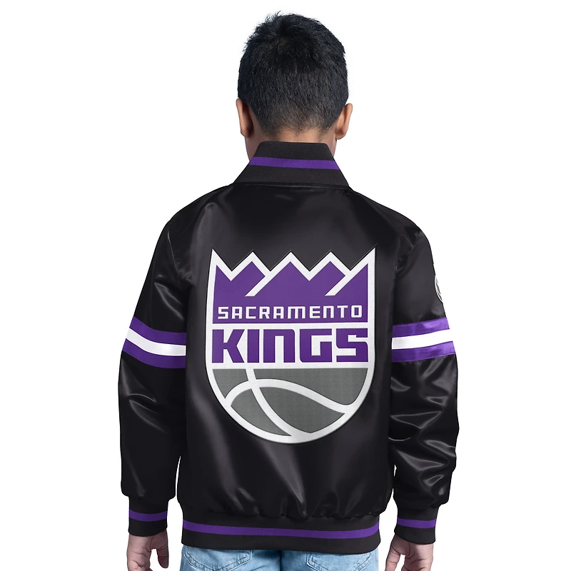 Youth Black Sacramento Kings Scrimmage Full-Snap Varsity Jacket