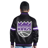 Youth Black Sacramento Kings Scrimmage Full-Snap Varsity Jacket