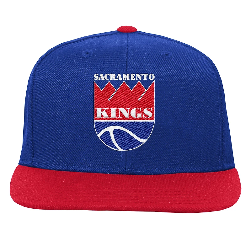 Youth Blue/Red Sacramento Kings Team Logo Two-Tone Flatbrim Snapback Hat