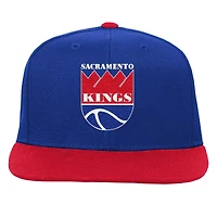 Youth Blue/Red Sacramento Kings Team Logo Two-Tone Flatbrim Snapback Hat